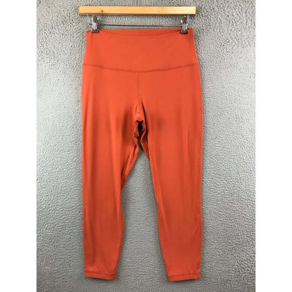 Lululemon Leggin Wunder Under High Rise Tight Size 12 Orange Reflective‎ Logo - Picture 2 of 9
